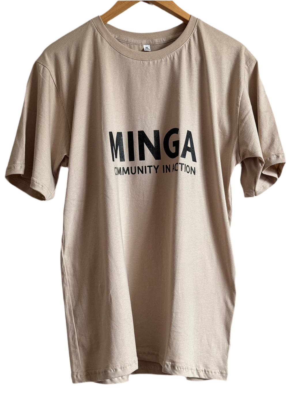 MINGA T-Shirt - Community in Action Green Short Sleeve Round Neck Tee for Casual Wear