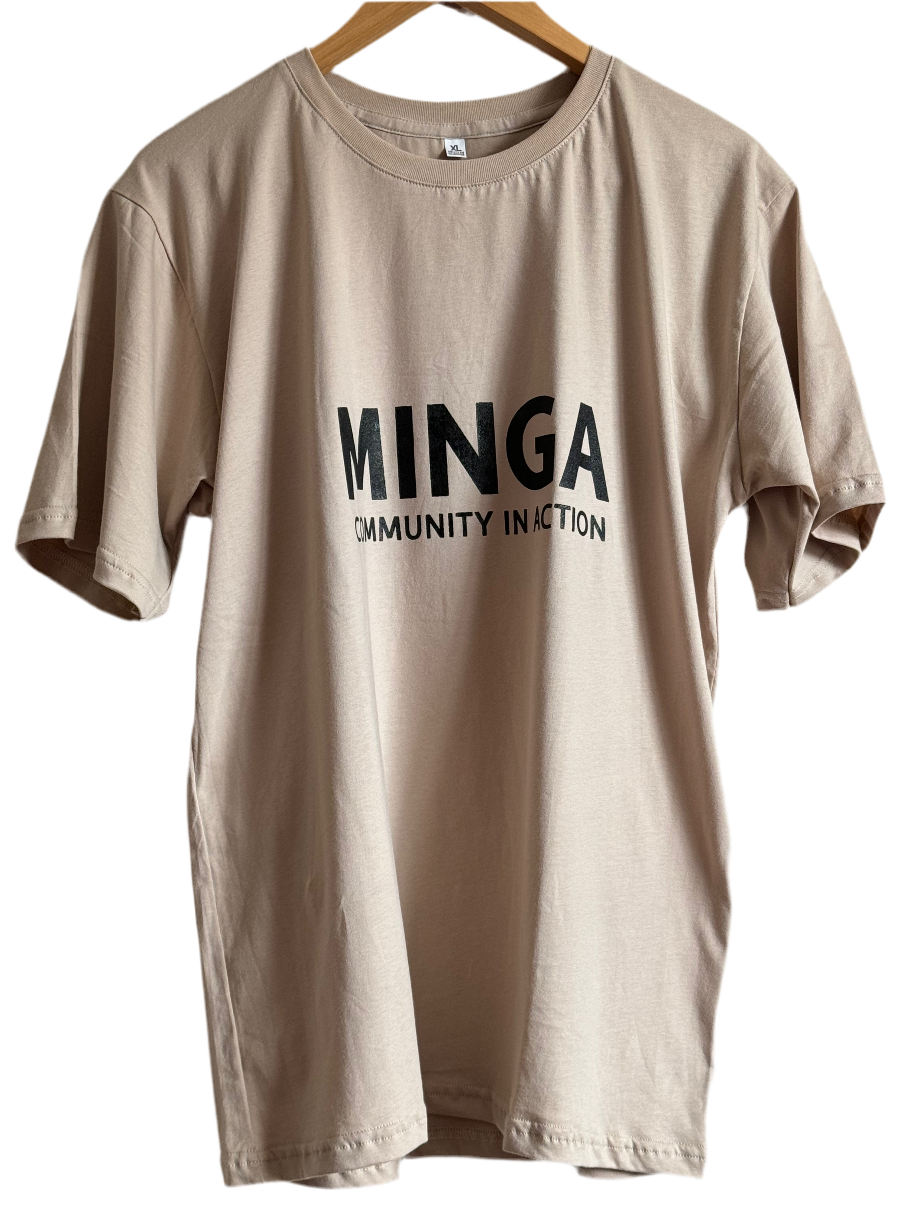 MINGA T-Shirt - Community in Action Green Short Sleeve Round Neck Tee for Casual Wear